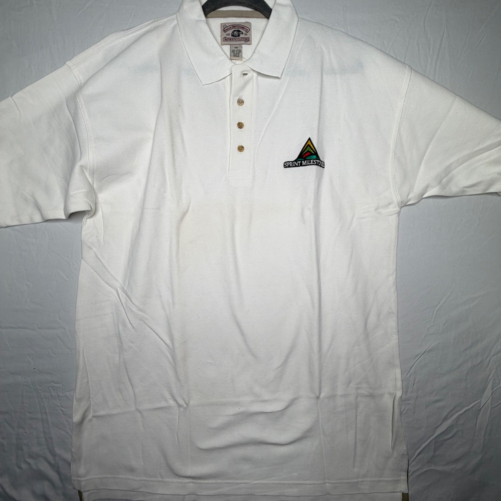 Mens XXL White Polo Shirt Sprint Milestones Embroidered Logo